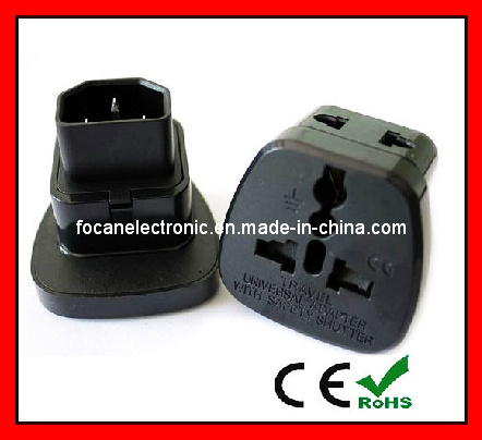 Universal 2 in 1 Plug Adapter with Safety Shutter for IEC Power Plug Worldwide