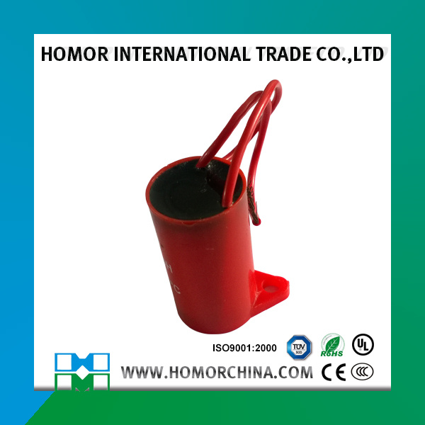 Fan Capacitor, Resin Filling, Double Wire Type with Installion Hole