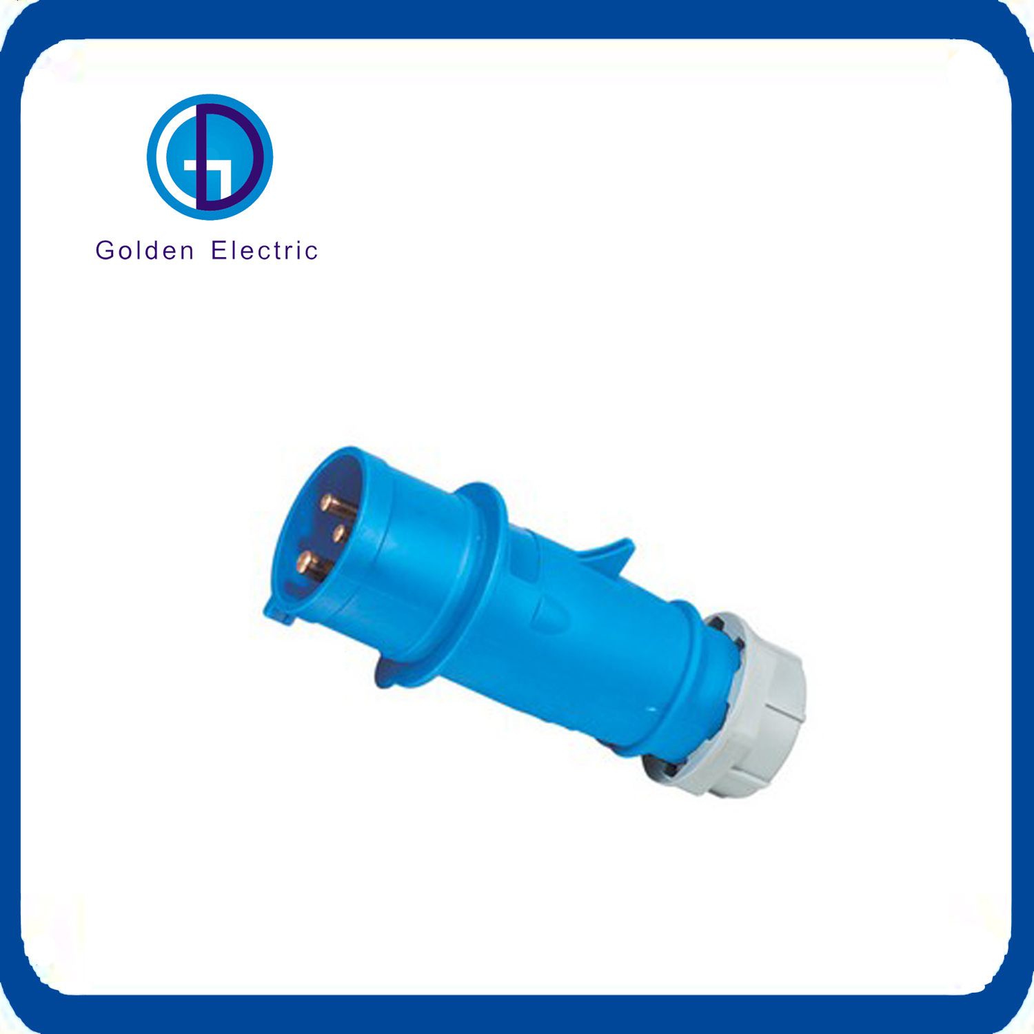 Cee 16A 230V Blue 3 Pins Industrial Panel Mounted Plug