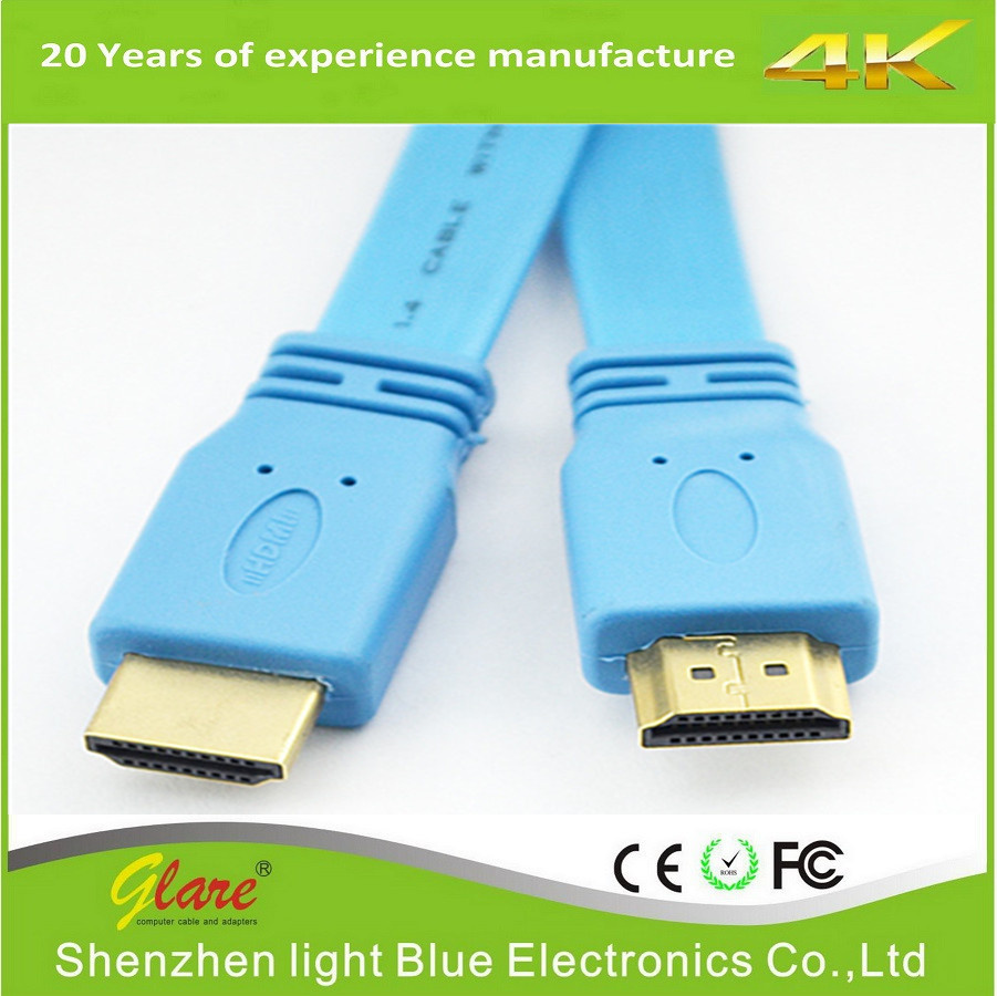 High Quality Gold Plated Flat HDMI Cable 1.4V