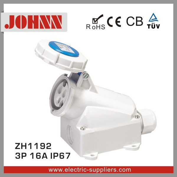 IP67 3p 16A High End Wall Mounted Socket for Industrial