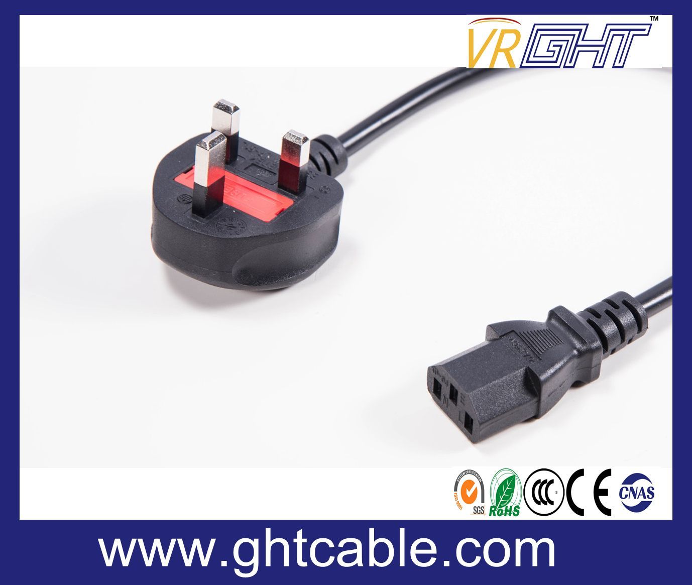 Big UK Power Cord & Power Plug for PC Using (BS1363)