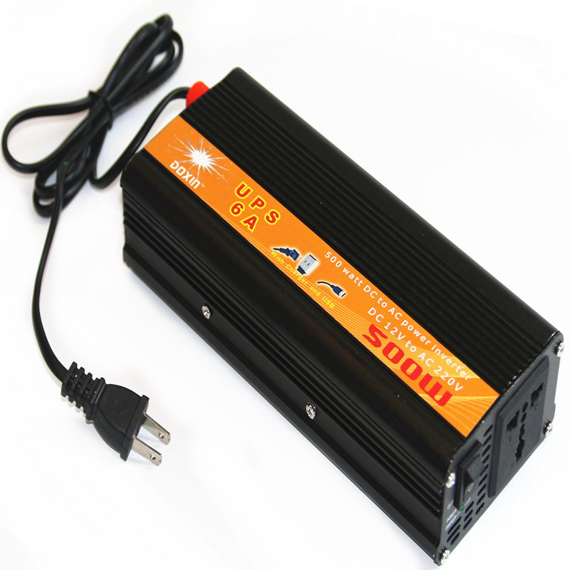 Doxin 12V-220V DC to AC 500watt Power Inverter with 5A Charger