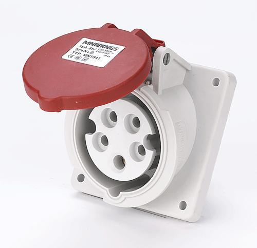 16A 3P+N+PE IP44 Panel mounted socket(Angle) (MN1541)
