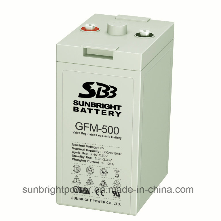 CE UL Approve 2V500ah Rechargeable Deep Cycle Solar Power 2V Lead Acid Batteries