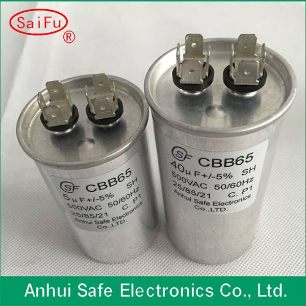 Start Capacitor Aluminum Dual Plug Cbb65 Cylindrical Shape Capacitor