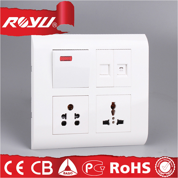 Multifunctional 3-Gang Socket Outlet, Indoor Household Multi Purpose Socket