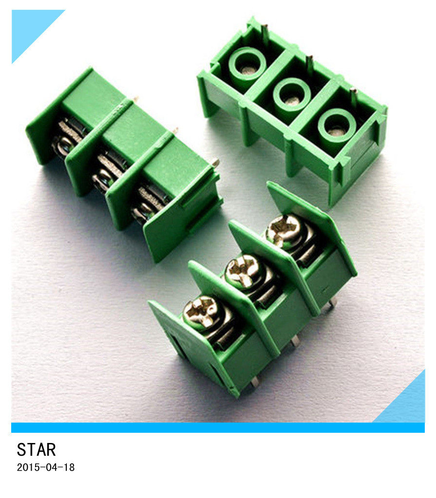 7.62mm Pitch 3 Pin 3 Way Straight Pin PCB Screw Terminal Block Connector