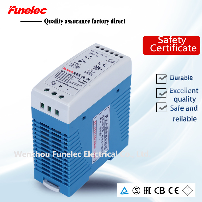 LED Driver Mdr-40-24 Single Output DIN Rail 24V Switching Power Supply
