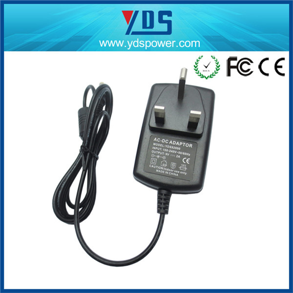 9V 2A UK Wall Plug Adapter
