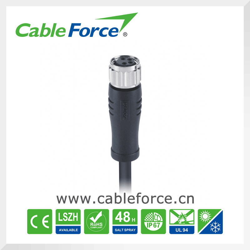 M8 Cable M8 4pin Female Straight Molded Cable Connector with Ce Certification