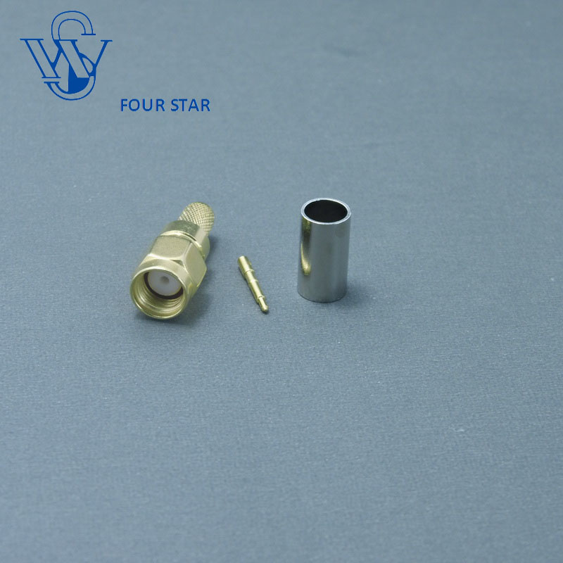 Free Samples Male Plug Crimp SMA Connector for LMR200 Cable