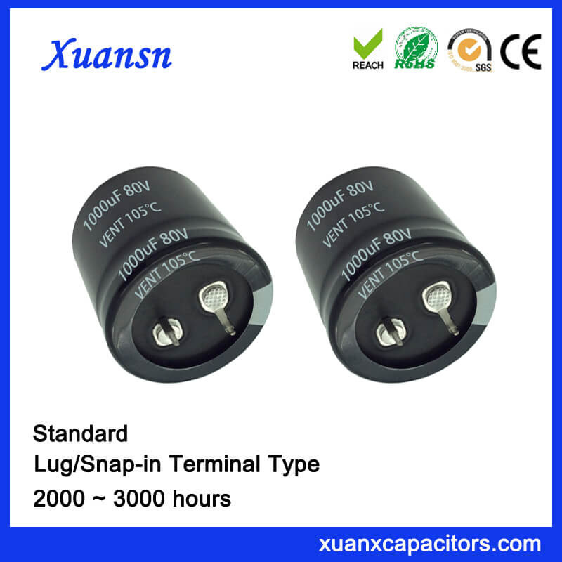 1000UF 80V Electrolytic Capacitor Snap in 105c
