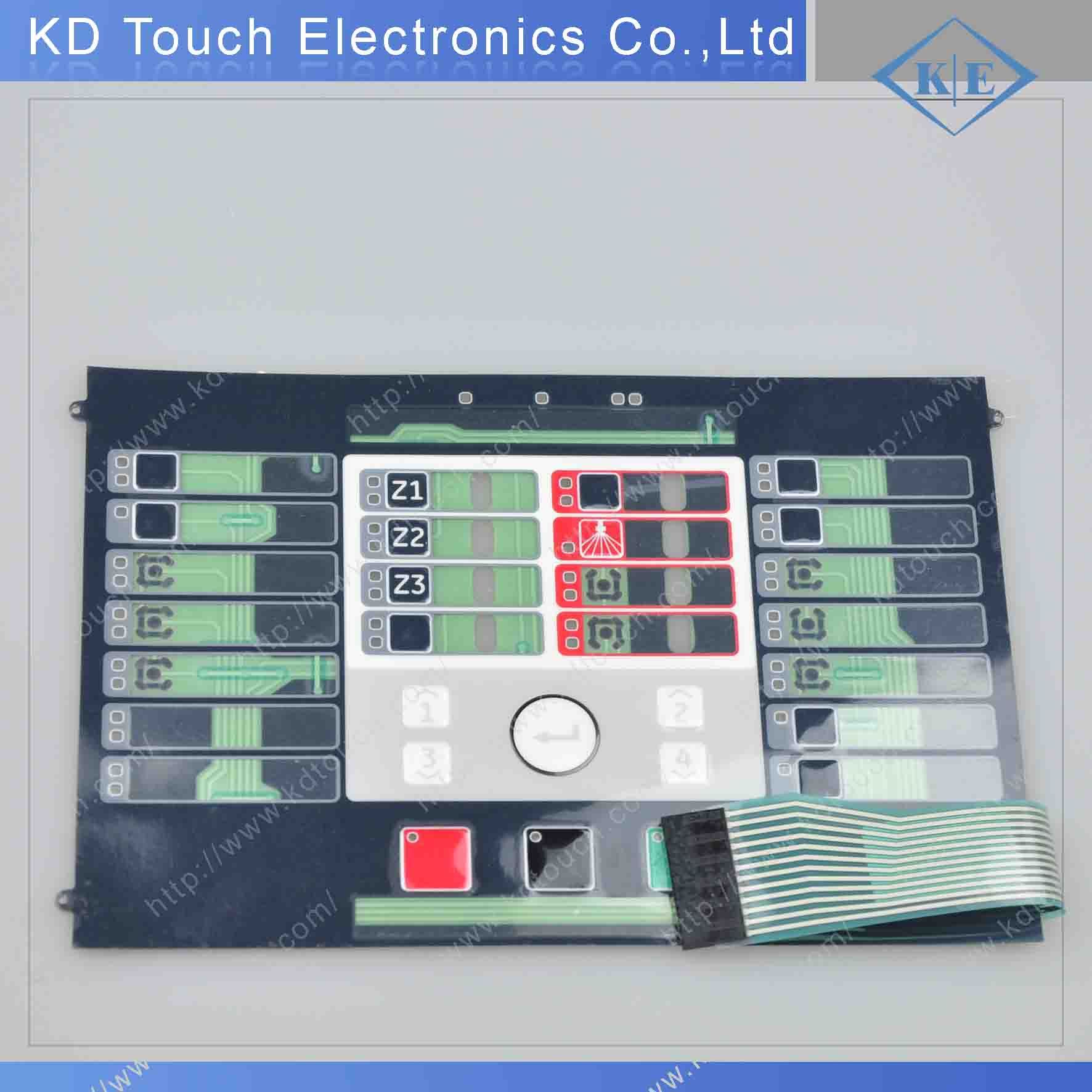 Multi-Color LED Embossing Membrane Keypad with Connector