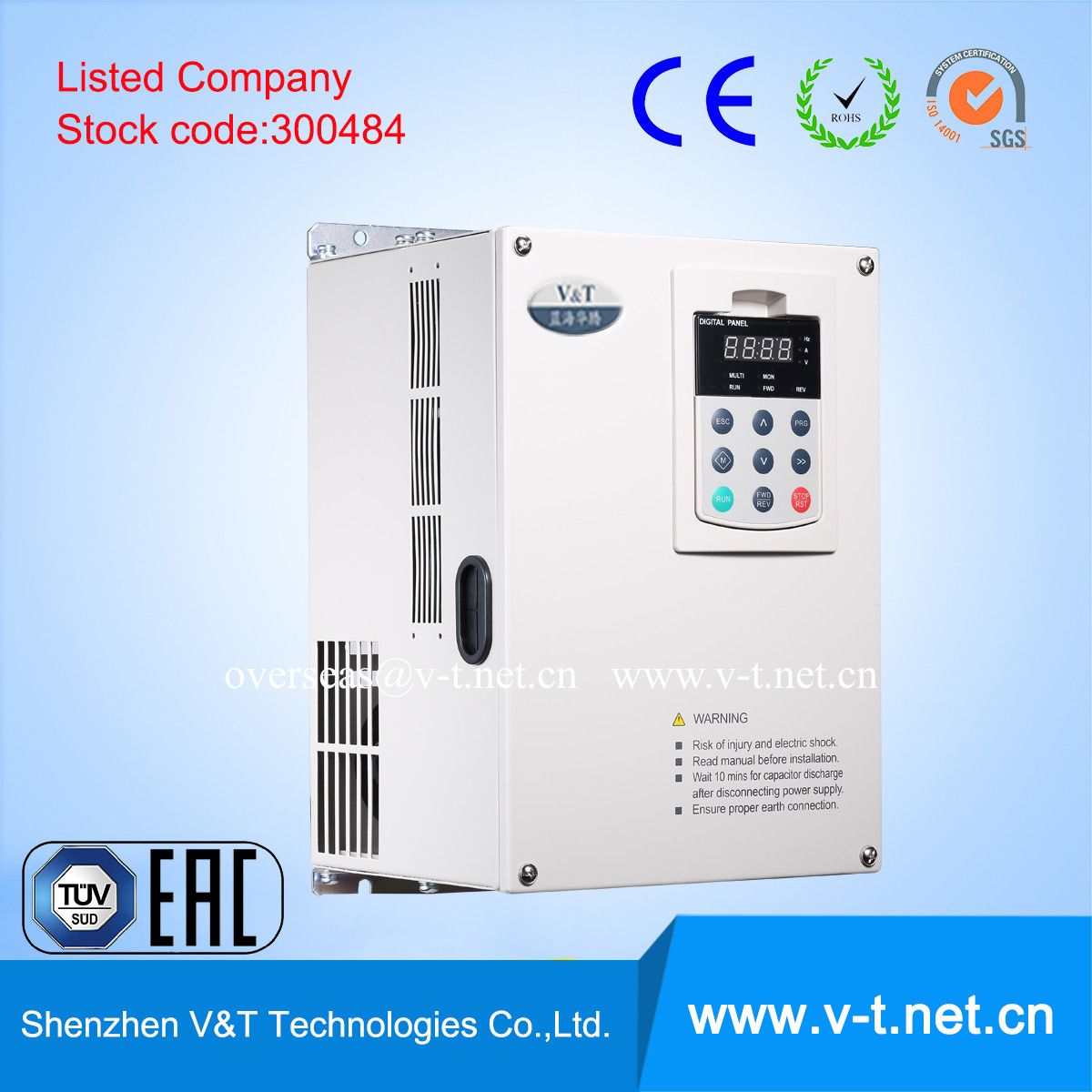 V&T V5-H 90 to 110kw 1/3pH 200V Heavy Load Application Variable Frequency Drive