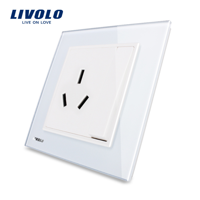 Livolo UK Three-Pins 16A Socket with 1gang 1way Switch Vl-W2z1b-11/12/13