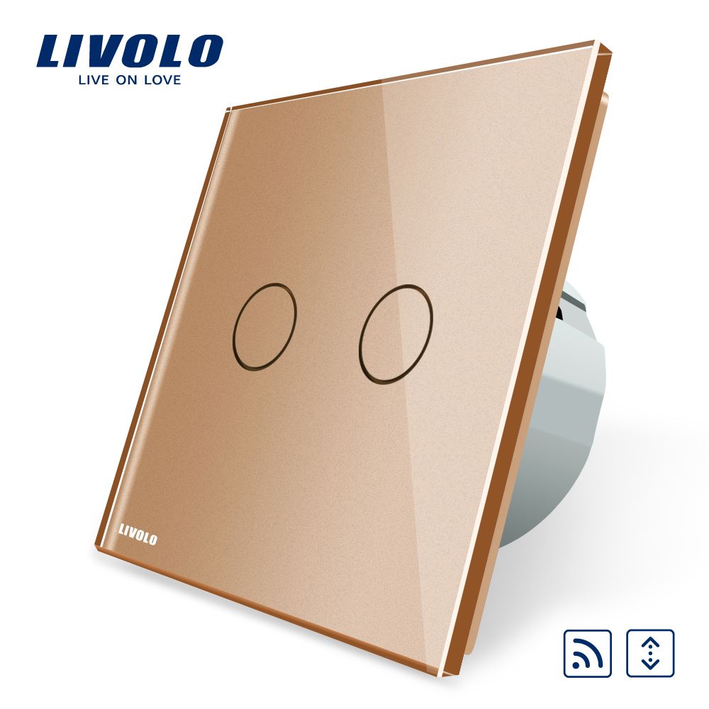 Livolo EU Standard Glass Panel Touch Remote Curtain Switch Vl-C702wr-13