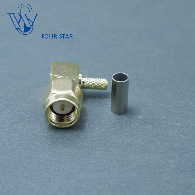 SMA Connector Male Plug Right Angle Crimp for Rg316 Cable