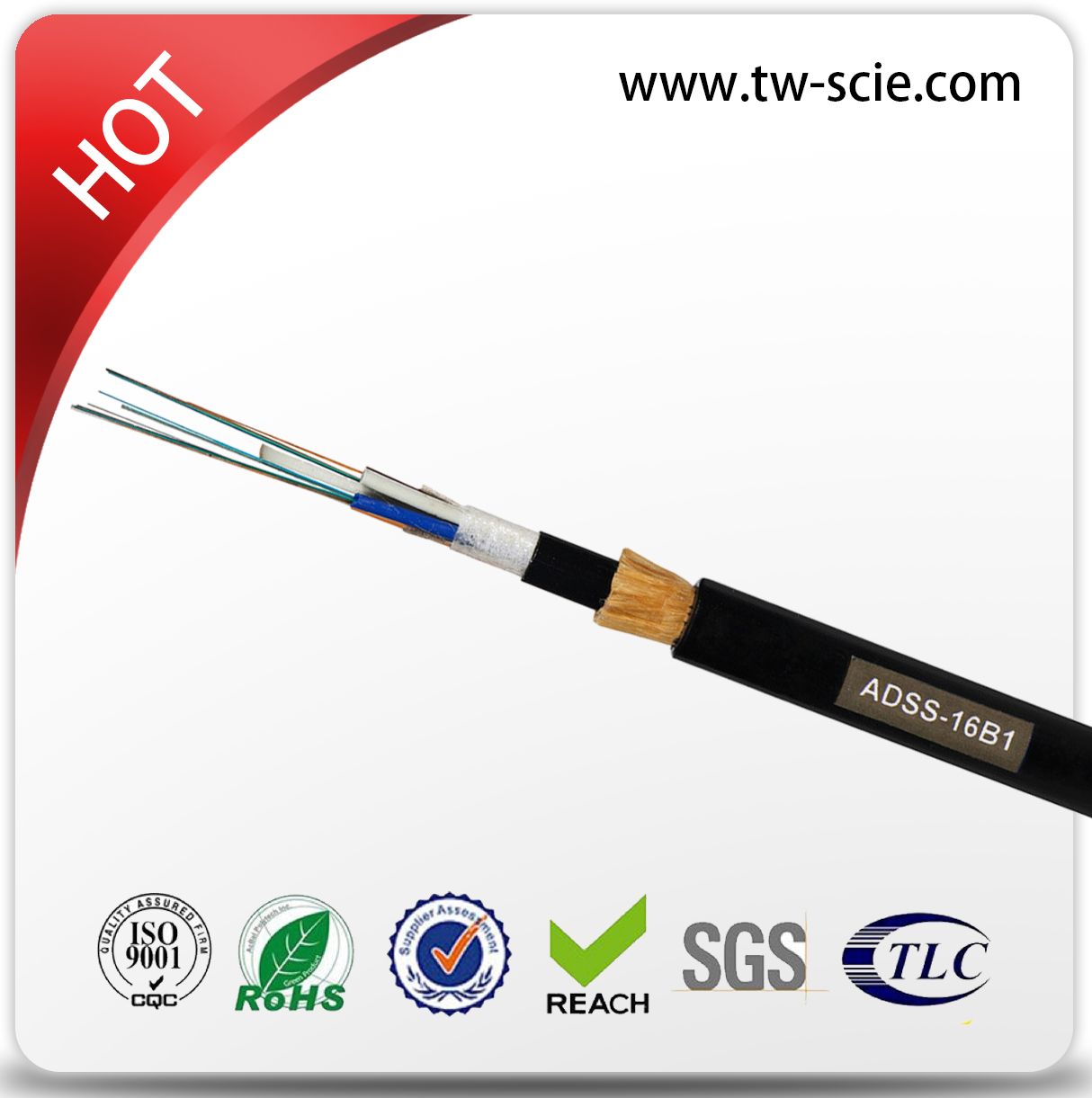 All Dielectric Double Jacket Self-Support ADSS Fiber Optical Cable