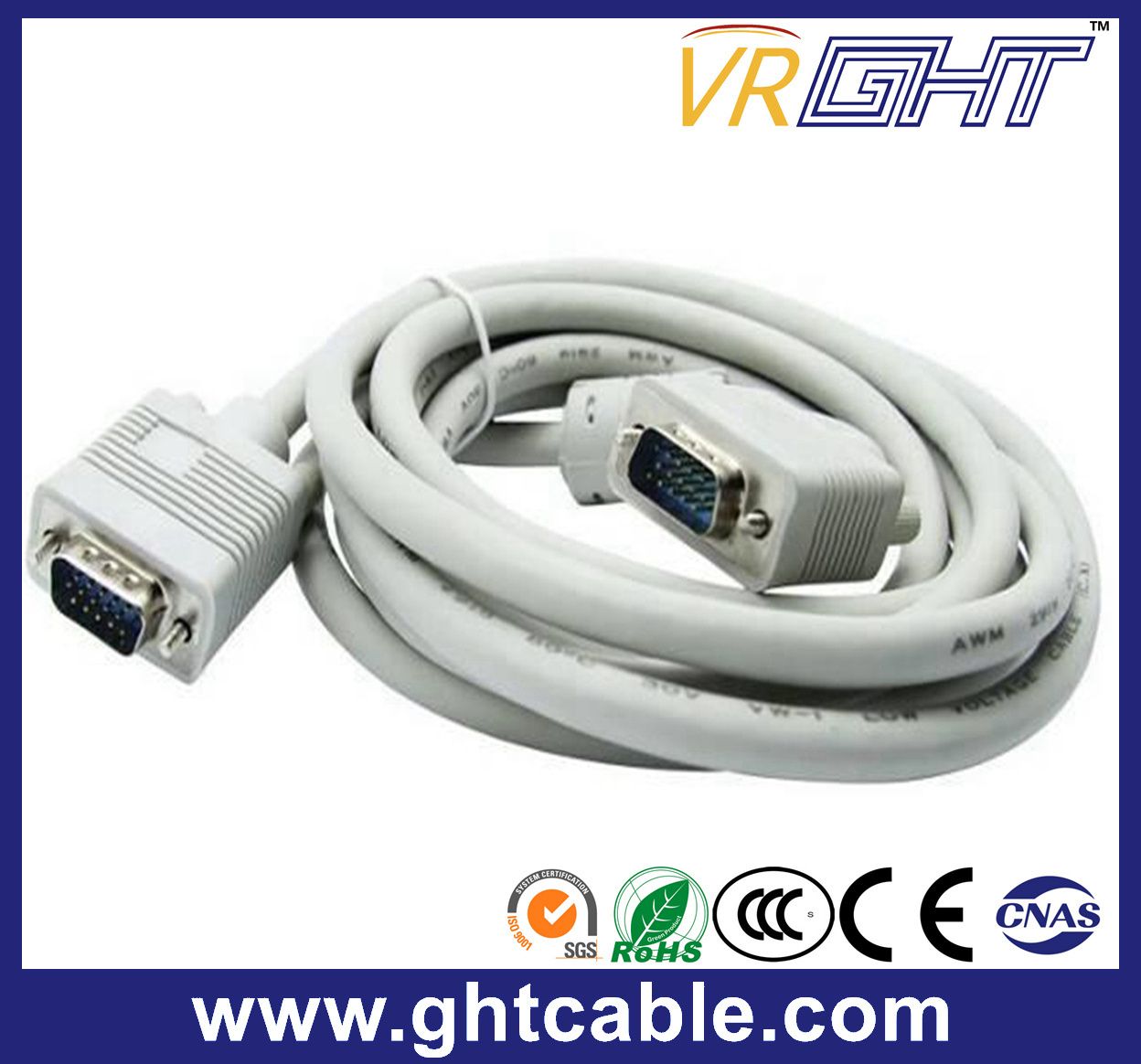 White VGA 3+4, 3+6 Cable
