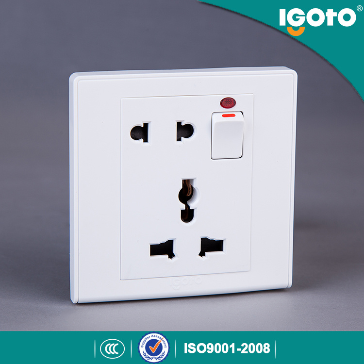British Style Wall Switch and 5 Pin Multiple Socket Outlet