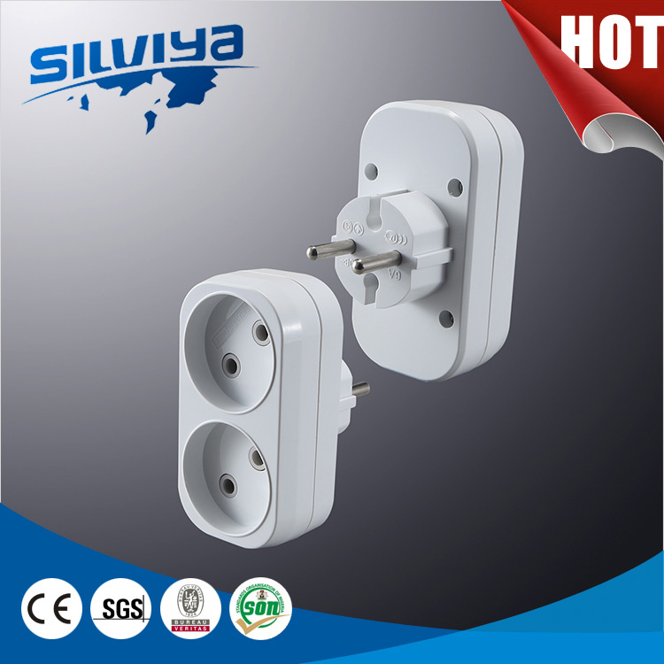 High Quality 2 Gang 2 Pin Plug Adapter