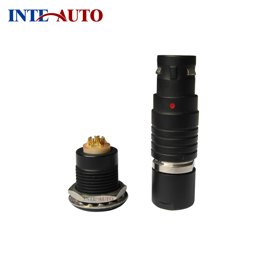 M12 1b Metal Circular Connector with Black Chrome Plated