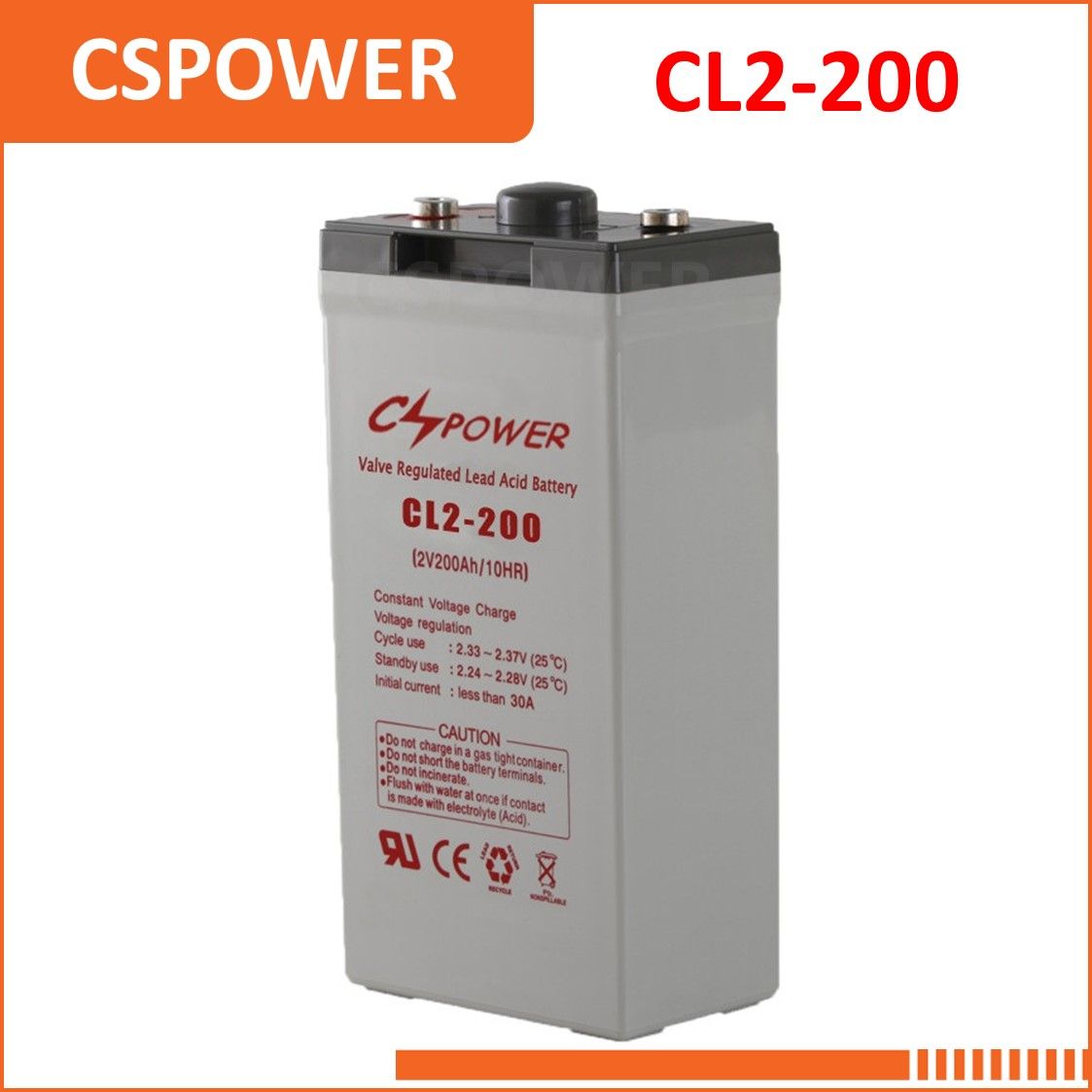 2V 200ah Deep Cycle AGM Battery for Solar System Cl2-200