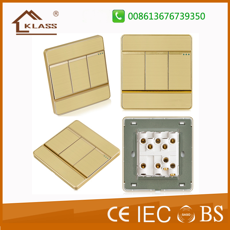 3gang Wall Switch Metal Clad Wholesale Flat Type