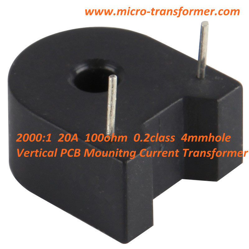 PCB Mounitng Current Transformer 2000: 1 20A 100ohm 0.2class 4mmhole (ZMCT104C)