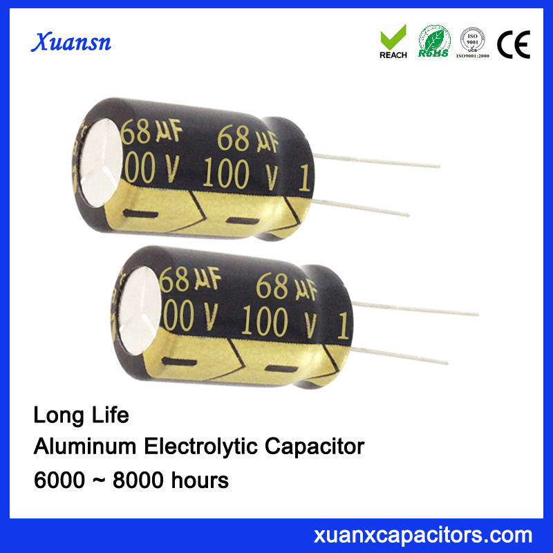 Customized 68UF 100V Electrolytic Capacitor Long Life
