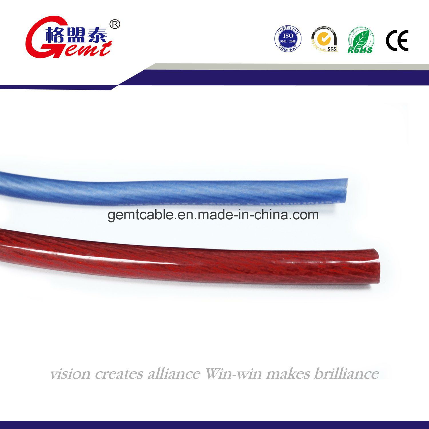 High Quality Transparent Copper Audio/Speaker Cable