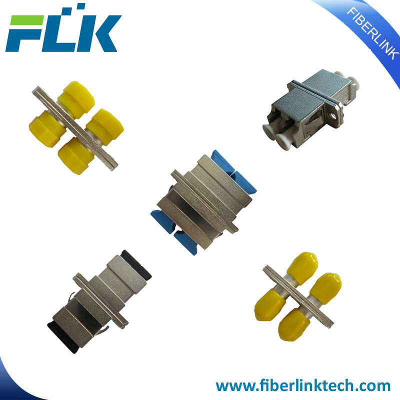 Metal Fiber Optic Adapter Sc/LC/FC/St Upc/APC Singlemode Multimode Simplex Duplex with Flange