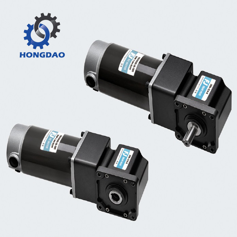 Right Angle Orthogonal Spiral Bevel Gear DC Motor 100W_C