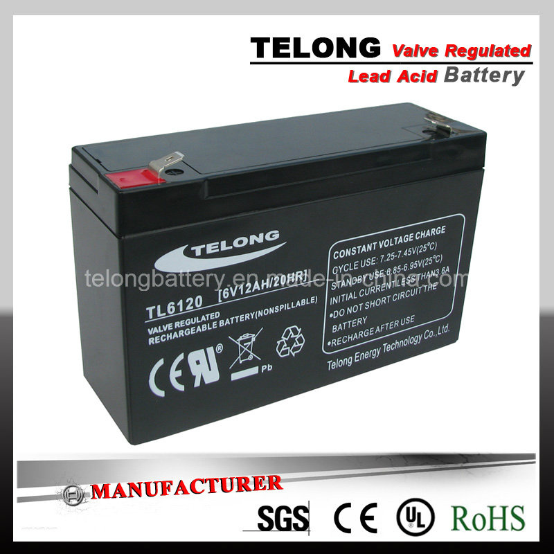 6V12ah Rechargeable Lead Acid Battery