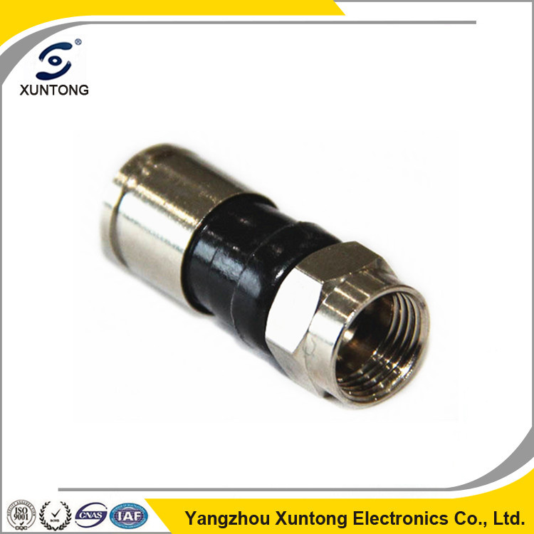F Compression Connector RG6 / Rg59 Coaxial Cable Waterproof Connector
