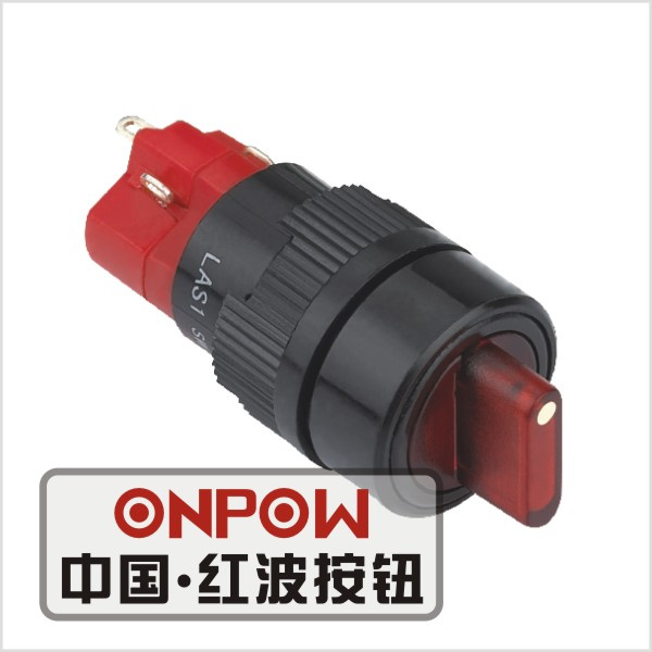 Onpow 16mm Illuminated Momentary Round Selector Push Button Switch (LAS1Y-11X/R/12V) (Dia. 16mm) (CE, CCC, RoHS, REECH)