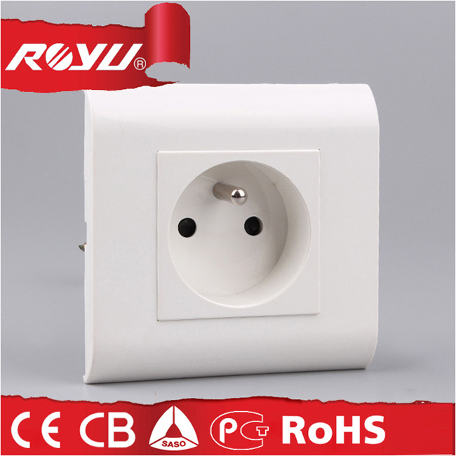 Module Design PC Material Grounding 2p+T French Type Socket