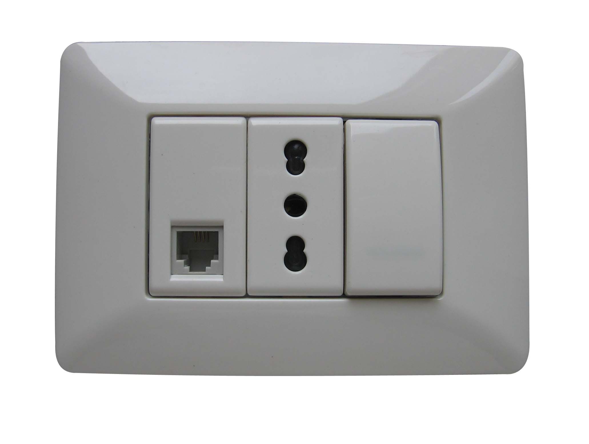 Italian 3 Module Plastic Wall Switch