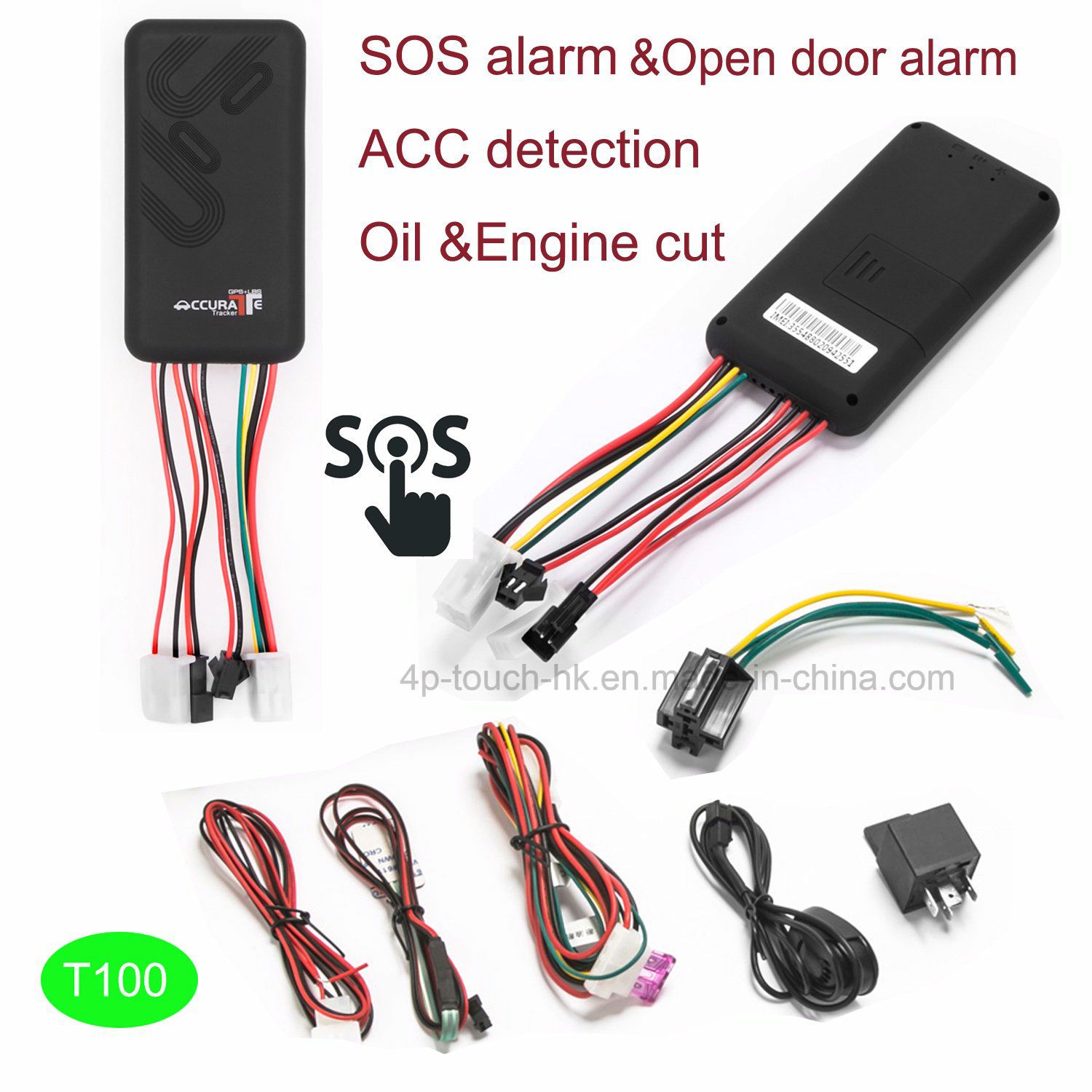 Cheap GPS Car Vehicle Tracker with Open Door Alarm T100