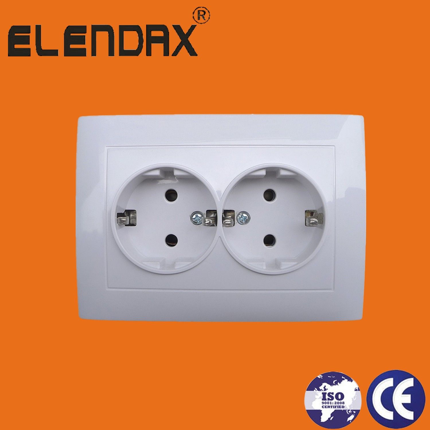 European Double Socket with Grounding (F9210)
