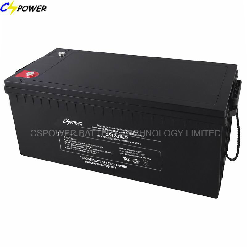 12V200 Deep Cycle Lead Acid Storage Battery for Solar CS12-200d
