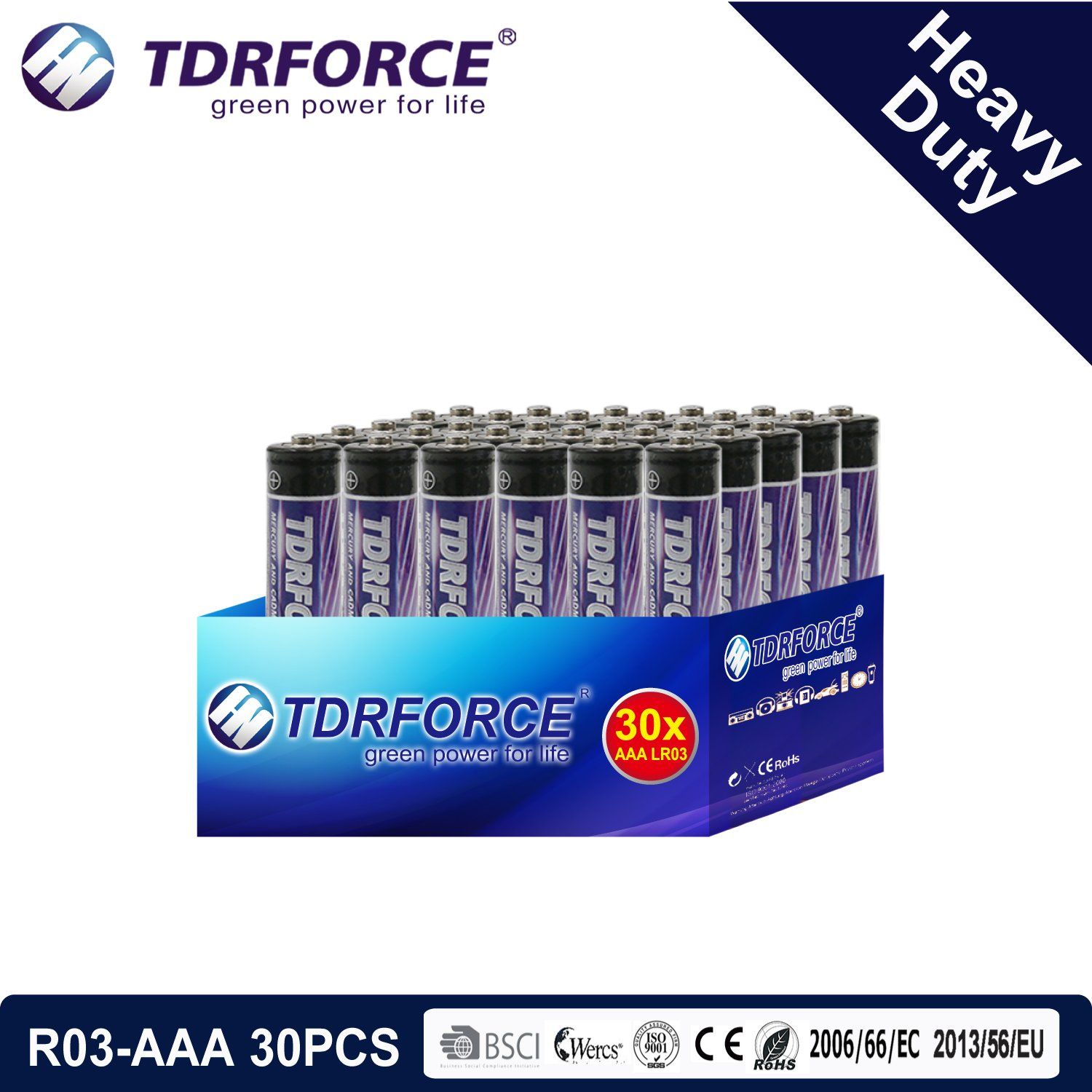 1.5V Heavy Duty Dry Battery with BSCI for Flashlight (R03-AAA 30PCS)