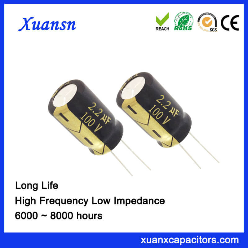Electronics Part 100V 2.2 UF Capacitor Electrolytic