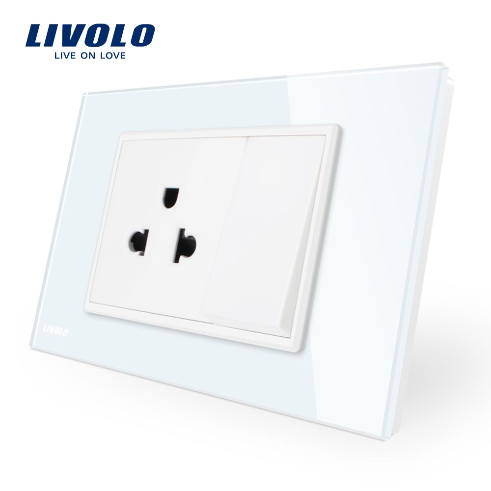 Livolo Us Wall Socket with 1gang Push Button Switch Vl-C9c1us1K-11