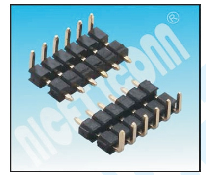 pH: 2.54mm Right Angle Single Row Dual Base Pin Header Connecor