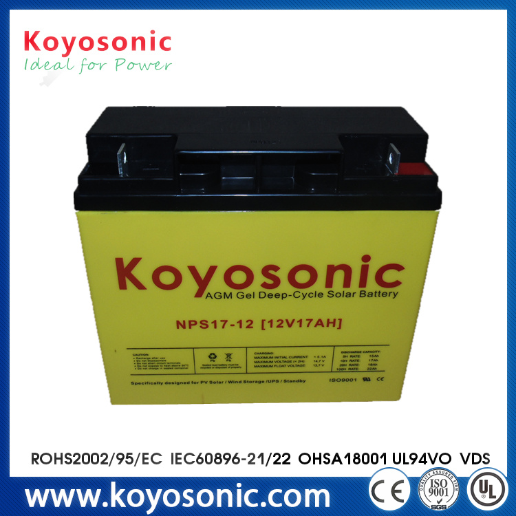 Solar Power Deep Cylce Gel 12V 17ah Solar Panel Battery