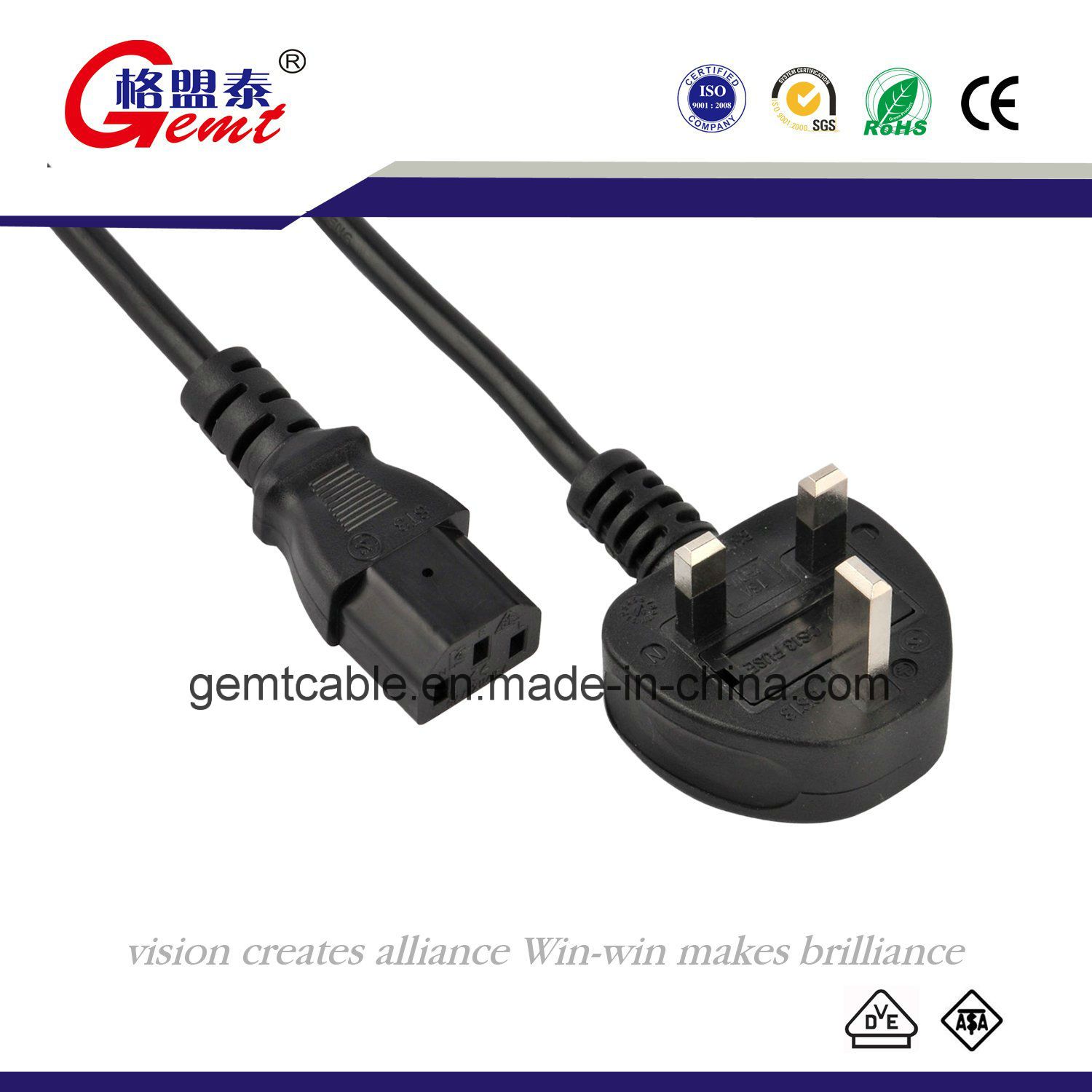 Good Factory Price UK Standard 3 Pin Power Cord
