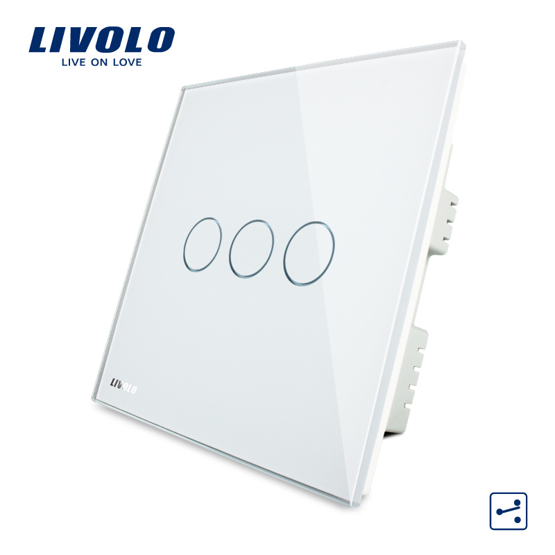 Livolo UK Standard 3gang 2way Wall Touch Light Switch Vl-C303s-61