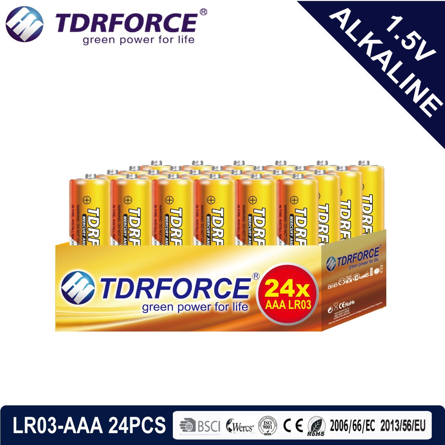 1.5volt Primary Dry Alkaline Battery with Ce/ISO 24PCS/Box (LR03/AM-4/AAA)